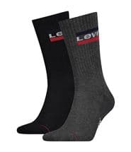 Levis 2-pack Sport Regular Cut Sock Black/Grey