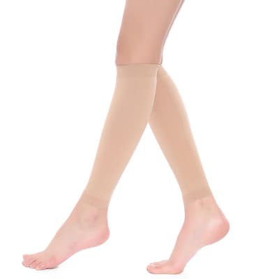 Vadstrumpor med kompression storlek XXL - Beige