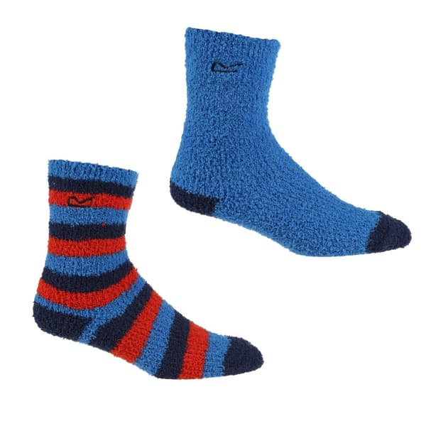 Regatta Childrens/Kids Cosy Boot Socks Set (Pack of 2) Blue/Navy/Red 10 UK Child-12 UK Child