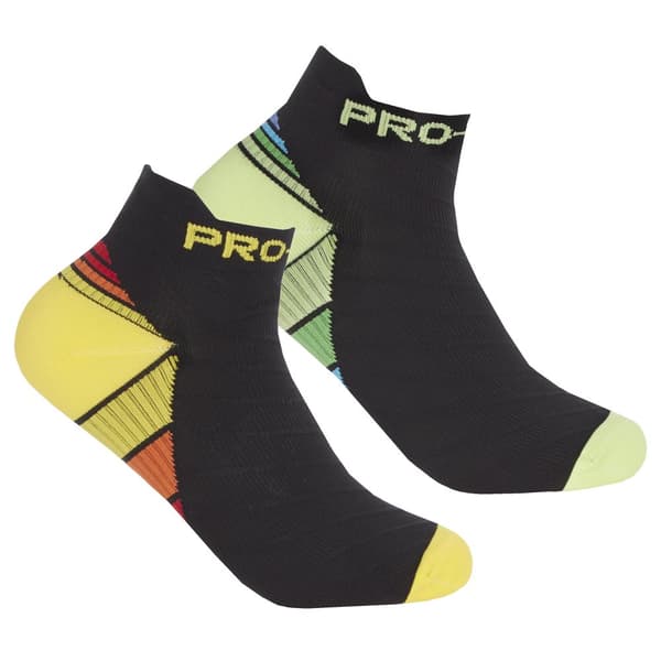 Pro-Tonic Womens/Ladies Compression Trainer Liner Socks (Pack Of 2) Yellow/Red/Orange UK 4-8