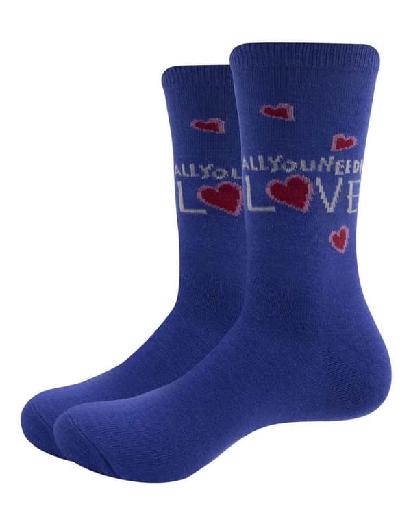 The Beatles All You Need Is Love Logo Official Unisex Blue Socks UK Size 7-11 UK Size 7-11