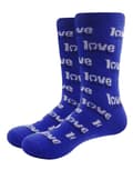 Miniatyrbild 4 av 4: The Beatles Love Me Do Repeat Logo Official Unisex Blue Socks UK Size 7-11 UK Size 7-11