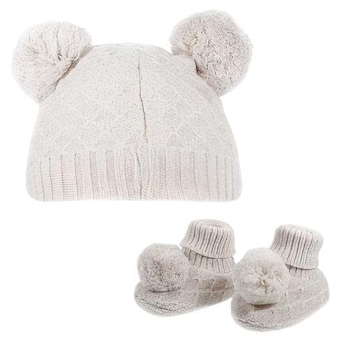 baby mössa och strumpor PomPom flickor polyester rosa