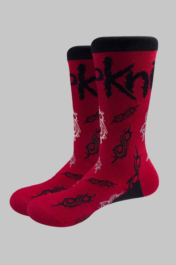 Slipknot Socks Tribal S Band Logo Official Unisex Red (UK SIZE 7.5 - 11.5) UK Size 7-11