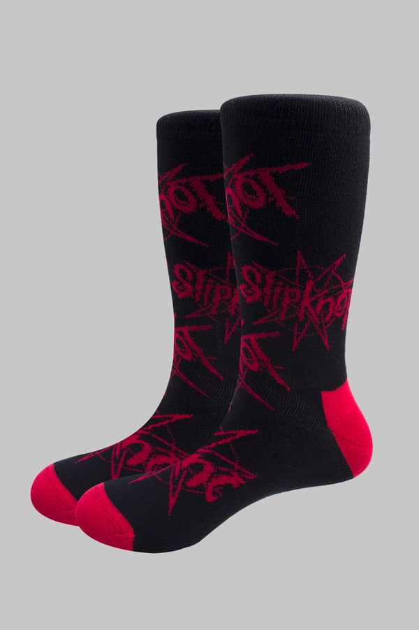 Slipknot Socks Band Logo and Nonagram Official Unisex Black (UK SIZE 7.5 - 11.5) UK Size 7-11