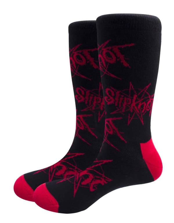 Slipknot Socks Band Logo and Nonagram Official Unisex Black (UK SIZE 7.5 - 11.5) UK Size 7-11