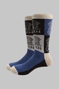 Miniatyrbild 2 av 2: Queen Socks Crest Blocks Band Logo Official Unisex Navy Blue (UK Size 7-11) UK Size 7-11
