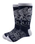 Miniatyrbild 1 av 2: Queen Socks White Crests Band Logo Official Unisex Navy Blue (UK Size 7-11) UK Size 7-11
