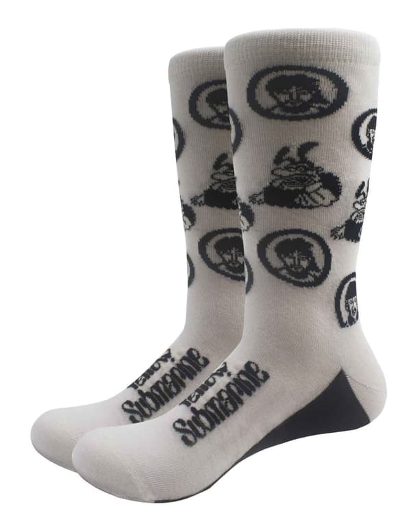 The Beatles Socks Band & Meanies Monochrome Official Unisex White (UK Size 7-11) UK Size 7-11