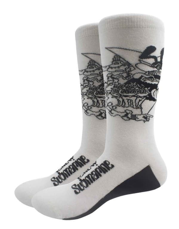 The Beatles Socks Yellow Submarine Good Vs Evil Official White (UK Size 7 - 11) UK Size 7-11
