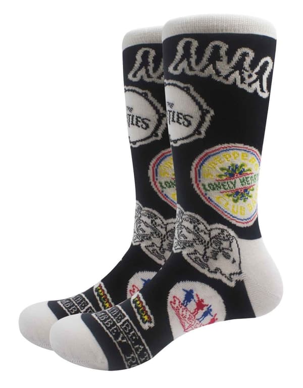 The Beatles Socks Icons Band Logo Official Unisex Black (UK Size 7 - 11) Taglia unica