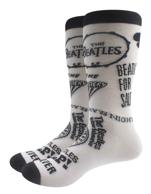 The Beatles Socks Albums Monochrome Official Unisex White (UK Size 7 - 11) UK Size 7-11