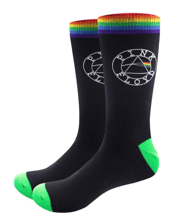 Pink Floyd Socks Dark Side of the Moon Circle Band Logo Official Unisex Black UK Size 7-11