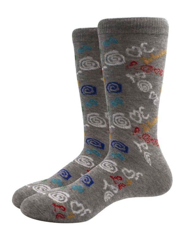 The Beatles Love Graffitti Logo Official Womens Grey Socks (UK Size 4-7) UK Size 4-7