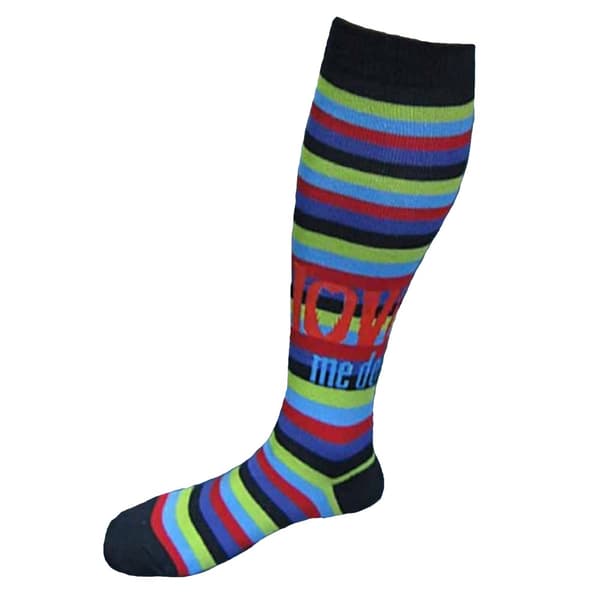 The Beatles Love Me do Stripes Official Womens Knee High Socks (UK Size 4-7) UK Size 4-7