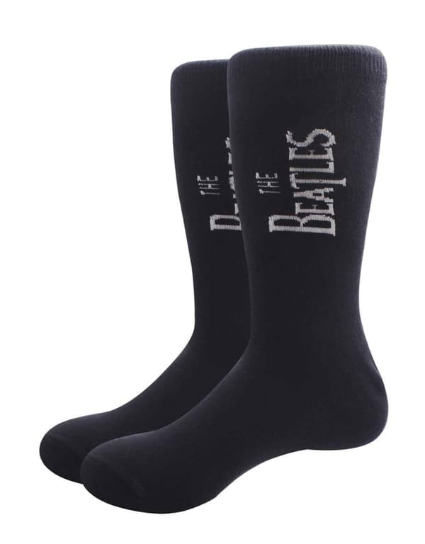 The Beatles Drop T Logo Vertical Official Womens Black Socks (UK Size 4-7) UK Size 4-7