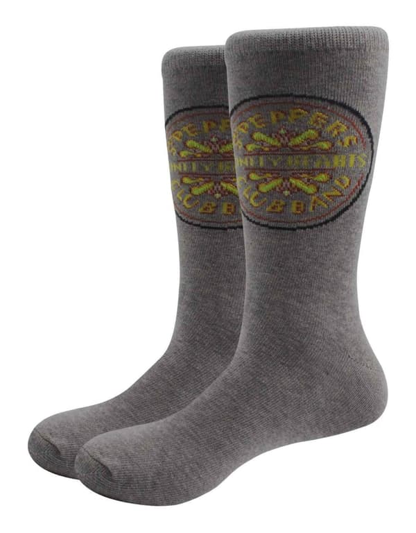 The Beatles Sgt Pepper Drum Band Logo Official Unisex Grey Socks UK Size 7-11 UK Size 7-11