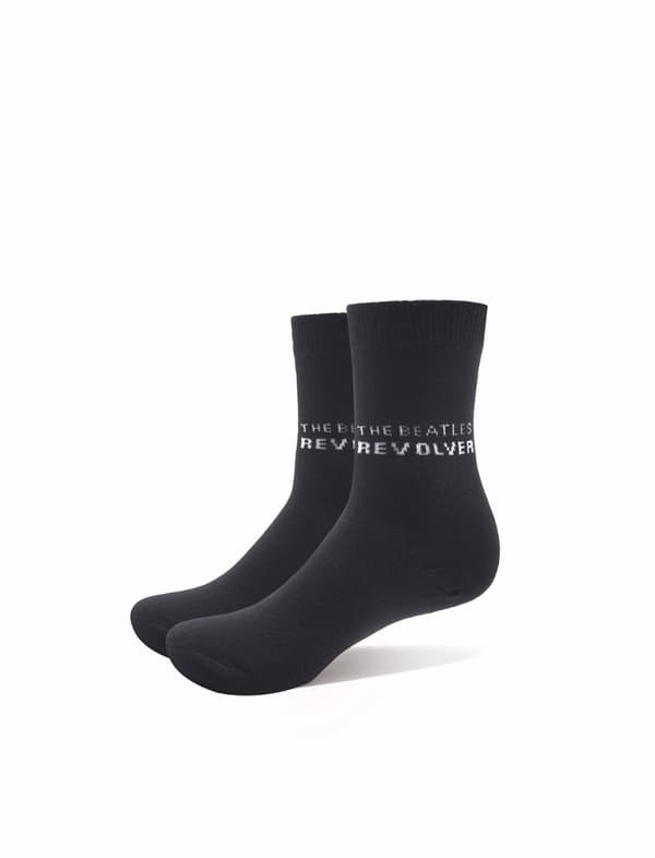 The Beatles Revolver Band Logo Official Unisex Black Socks UK Size 7-11 UK Size 7-11