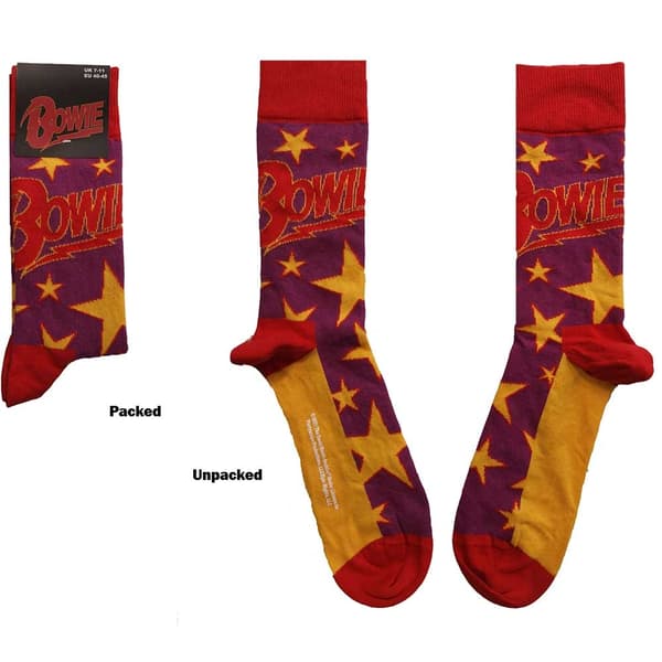 David Bowie Unisex Ankle Socks: Stars Infill (UK Size 7 - 11)