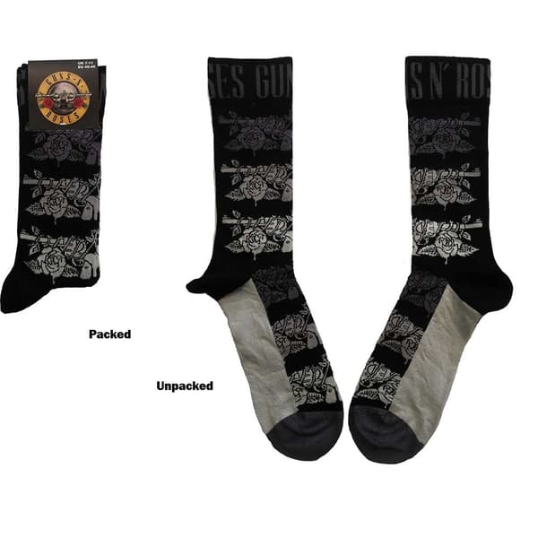 Guns N' Roses Unisex Ankle Socks: Monochrome Pistols (UK Size 7 - 11)