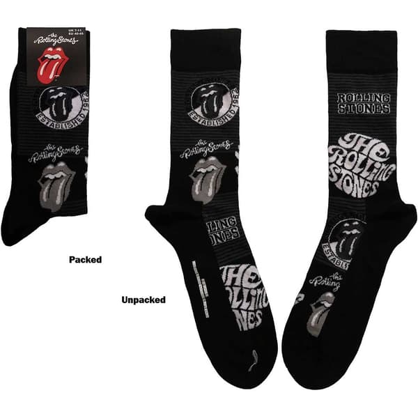 The Rolling Stones Unisex Ankle Socks: Mono Logos (UK Size 7 - 11)