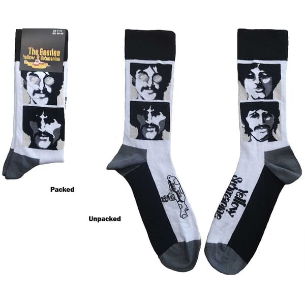 The Beatles Unisex Ankle Socks: Yellow Submarine Sea of Science Faces Mono (UK Size 7 - 11)