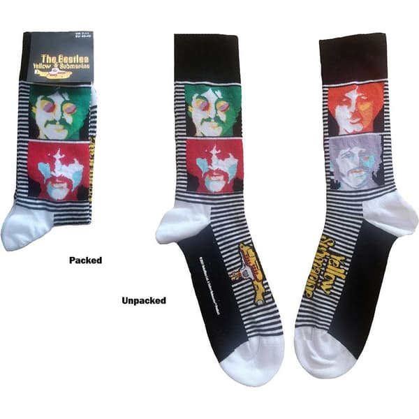 The Beatles Unisex Ankle Socks: Yellow Submarine Sea of Science Faces Colour (UK Size 7 - 11)