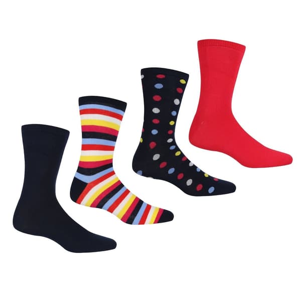Regatta Womens/Ladies Lifestyle Ankle Socks Set (Pack of 4) Navy/Duchess Pink 3 UK-5 UK
