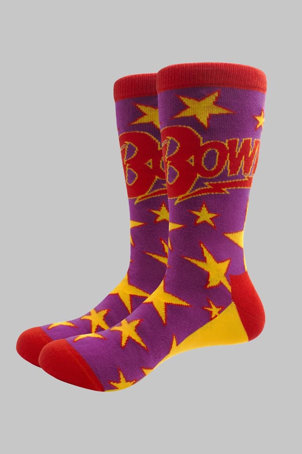 David Bowie Socks Stars Infill Logo Official Unisex Red UK Size 7 - 11 UK Size 7-11