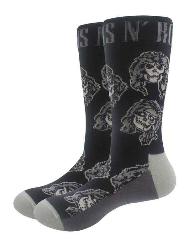 Guns N' Roses Socks Skulls Monochrome Official Unisex Black UK Size 7 - 11 One size