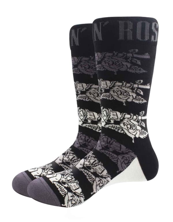 Guns N' Roses Socks Monochrome Pistols Official Unisex Black UK Size 7 - 11 UK Size 7-11