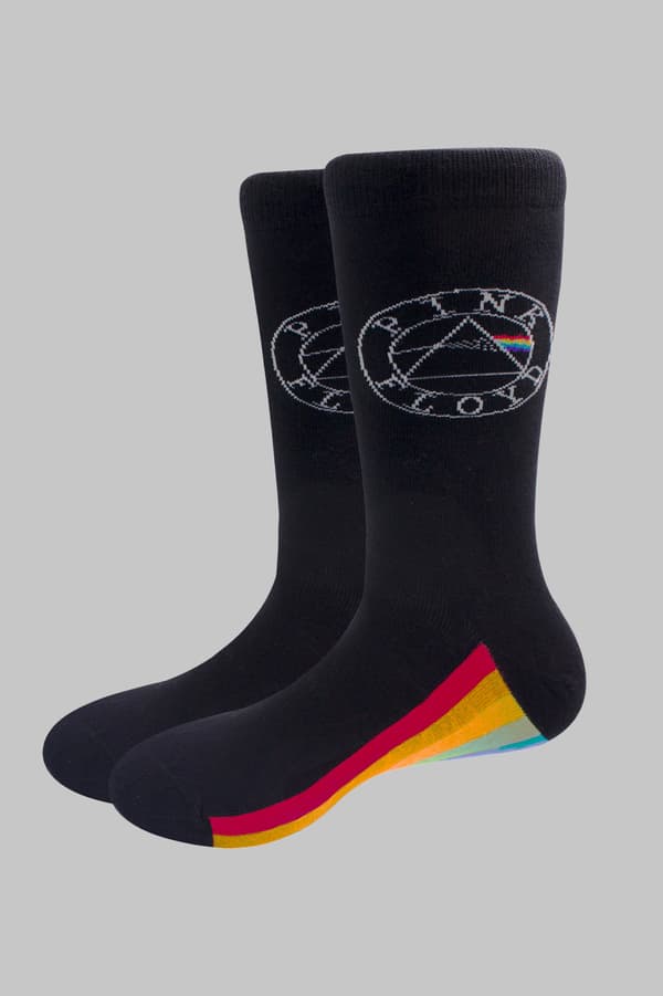 Pink Floyd Socks Spectrum Sole Band Logo Official Unisex Black (UK Size 7 - 11) UK Size 7-11
