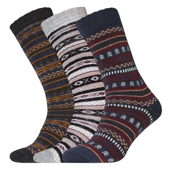 Womens/Ladies Nordic Wellington Socks (Pack Of 3) Navy/Grey UK 4-8