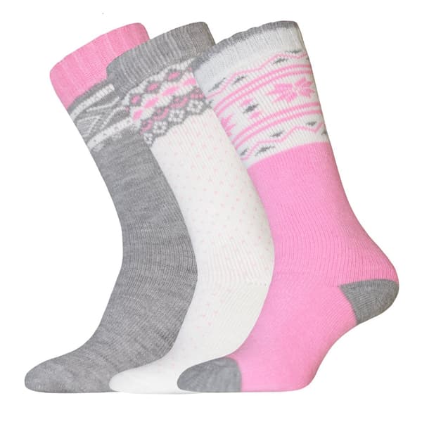 Kvinnor/Damer Arron Wellington strumpor (3 st) White/Grey/Pink UK 4-8