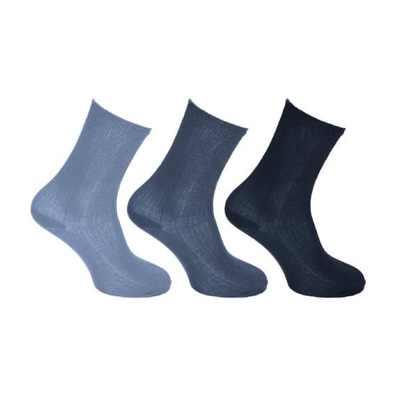 Healthy Centres Easy-slide 100% bomuldssokker til kvinder/damer (3 par) Shades Of Blue UK 4-7