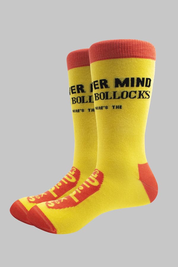 The Sex Pistols Socks Never Mind the Band Logo Official UK Size 7-11 Yellow UK Size 7-11