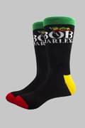 Miniatyrbild 2 av 2: Bob Marley Unisex Socks Rasta Flag Logo Official UK Size 7-11 Black UK Size 7-11