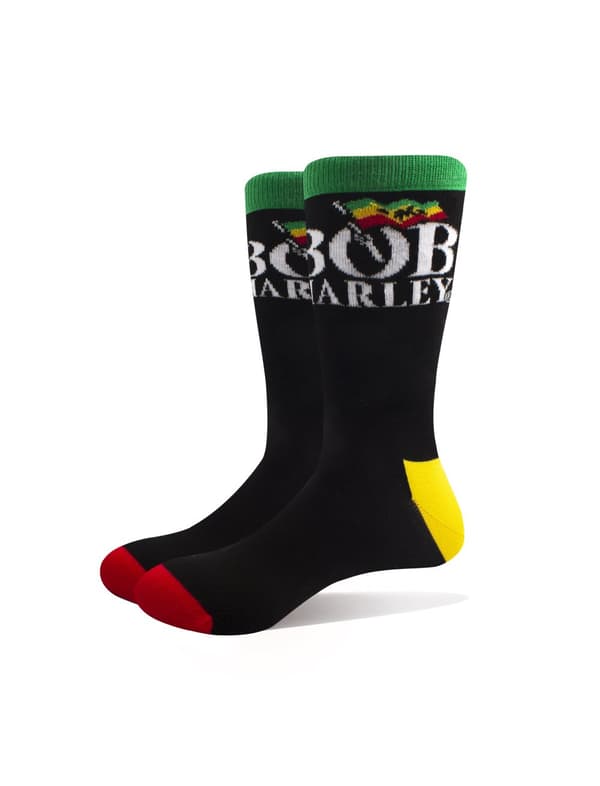 Bob Marley Unisex Socks Rasta Flag Logo Official UK Size 7-11 Black UK Size 7-11