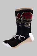Miniatyrbild 2 av 2: Tupac Ankle Socks Rose Logo Official Unisex Black (UK SIZE 7 - 11) UK Size 7-11
