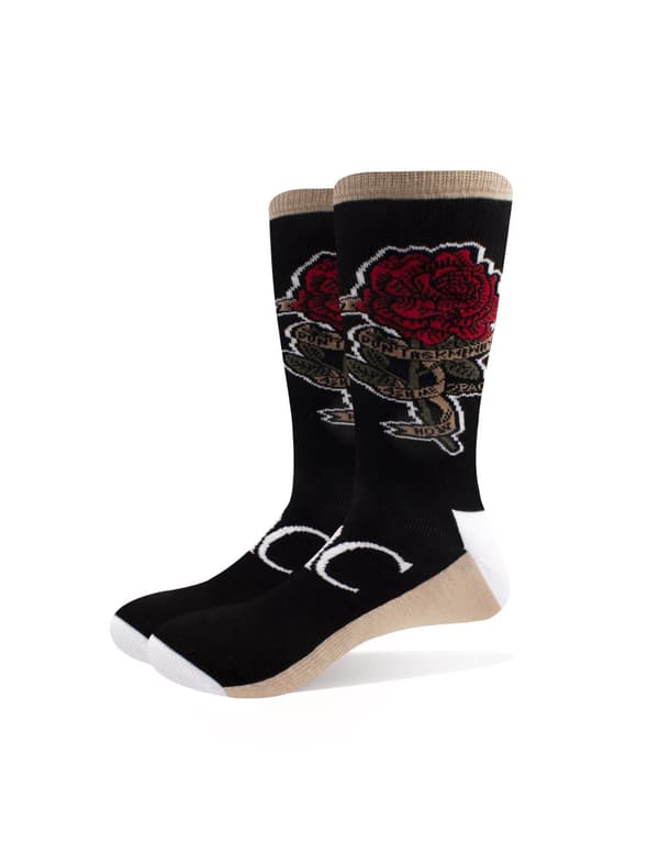 Tupac Ankle Socks Rose Logo Official Unisex Black (UK SIZE 7 - 11) UK Size 7-11
