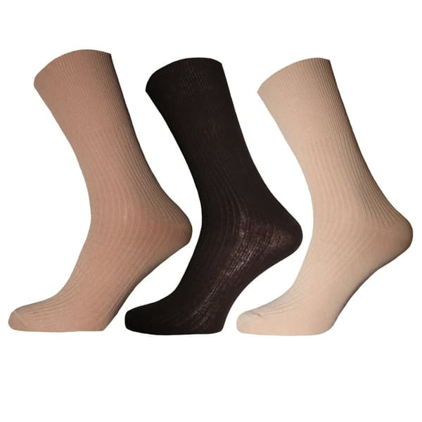 Simply Essentials Mens Therapeutic Socks (Pack Of 3) Shades of Brown UK 9-12
