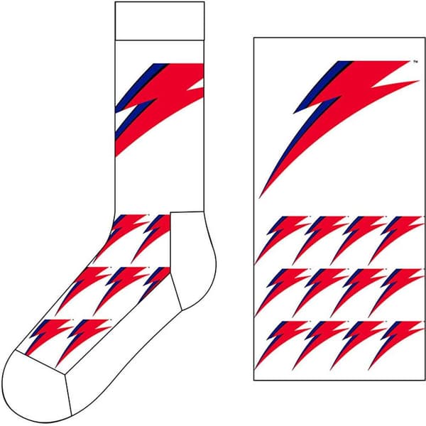 David Bowie Unisex Ankle Socks: Flash (UK Size 7 - 11)