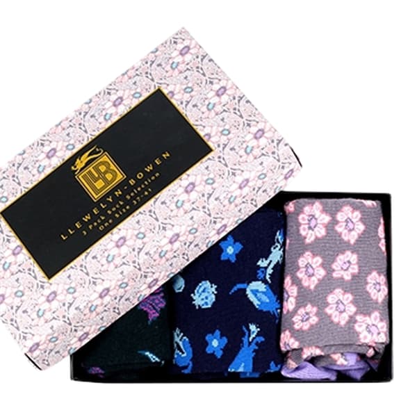 Laurence Llewelyn-Bowen Womens/Ladies Patterned Socks (Pack of 3) Blue One Size