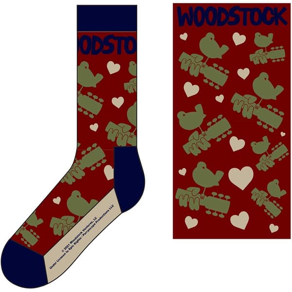 Woodstock Unisex Ankle Socks: Birds & Hearts (UK Size 7 - 11)