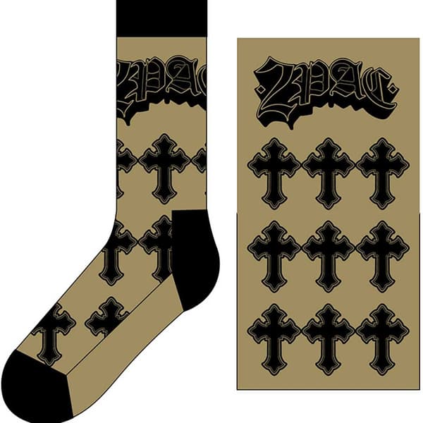 Tupac Unisex Ankle Socks: Crosses (UK Size 7 - 11)