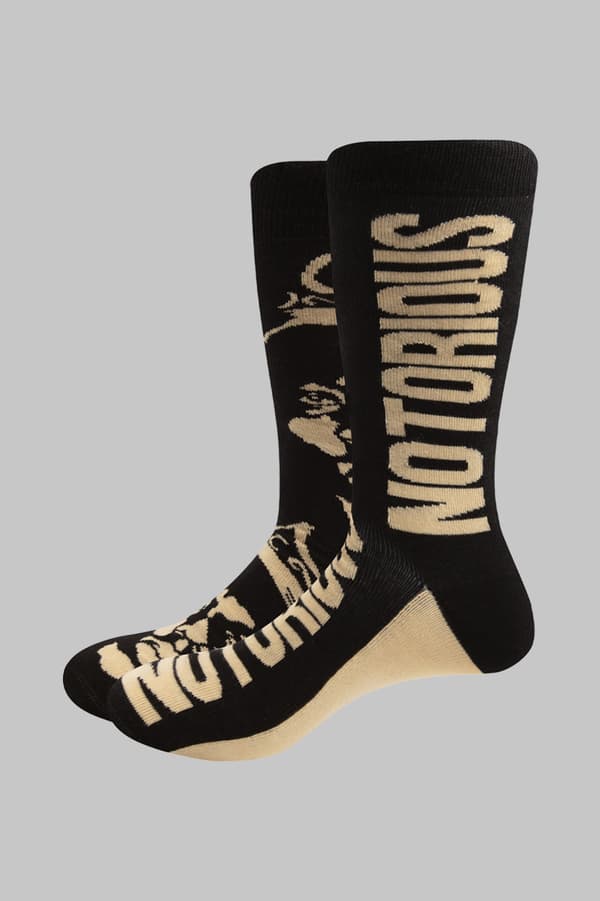 Biggie Smalls Socks Gold Crown Logo Official Unisex Black (UK SIZE 7-11) UK Size 7-11