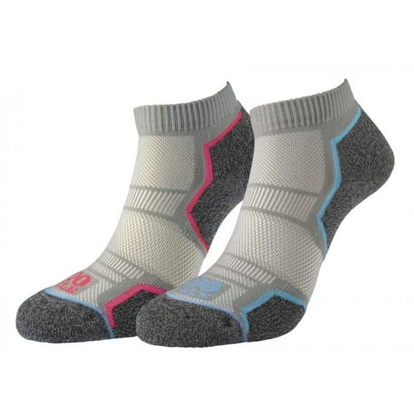 1000 Mile Womens/Ladies Ankle Socks (Pack of 2) Silver/Grey 6 UK-8 UK