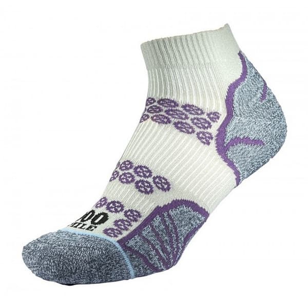 1000 Mile Womens/Ladies Lite Ankle Socks Silver/Purple 6 UK-8 UK