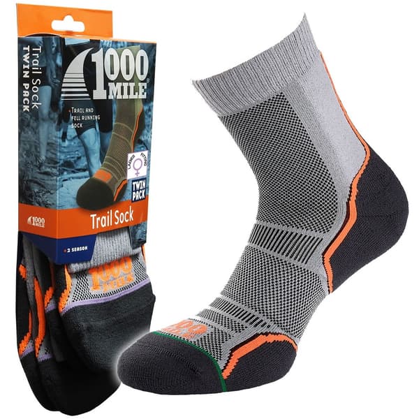 1000 Mile Womens/Ladies Trail Socks (Pack of 2)