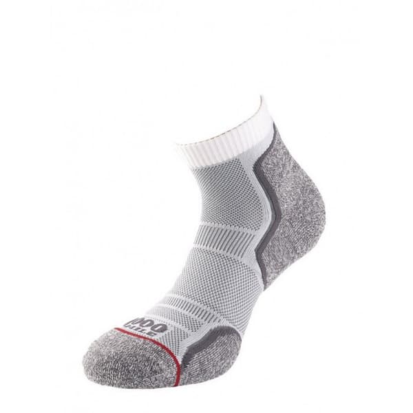 1000 Mile Mens Ankle Socks (Pack of 2) White/Grey 6 UK-8 UK
